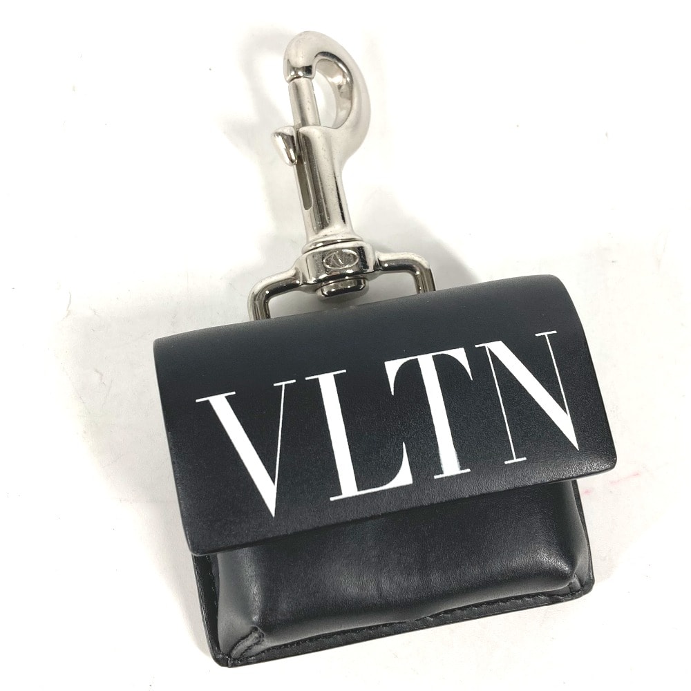 ヴァレンティノ VALENTINO airpodsケース エアポッズ VLTNロゴ アップル apple イヤホンケース イヤフォンケース レザー ブラック 美品