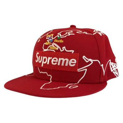 新品未使用 Supreme シュプリーム Worldwide Box Logo New Era サイズ 7 1/2 59.6cm レッド ポリエステル キャップ 604428 【中古】