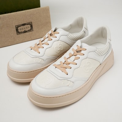 ■美品■GUCCI グッチ スニーカー GGエンボス ローカット チャンキーソール 厚底 ブランド古着【中古】20260929/RB1048