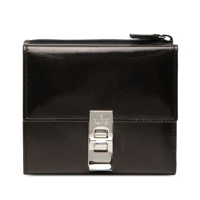 グッチ 三つ折り財布 035 0416 2142 ブラック レザー レディース GUCCI 【中古】