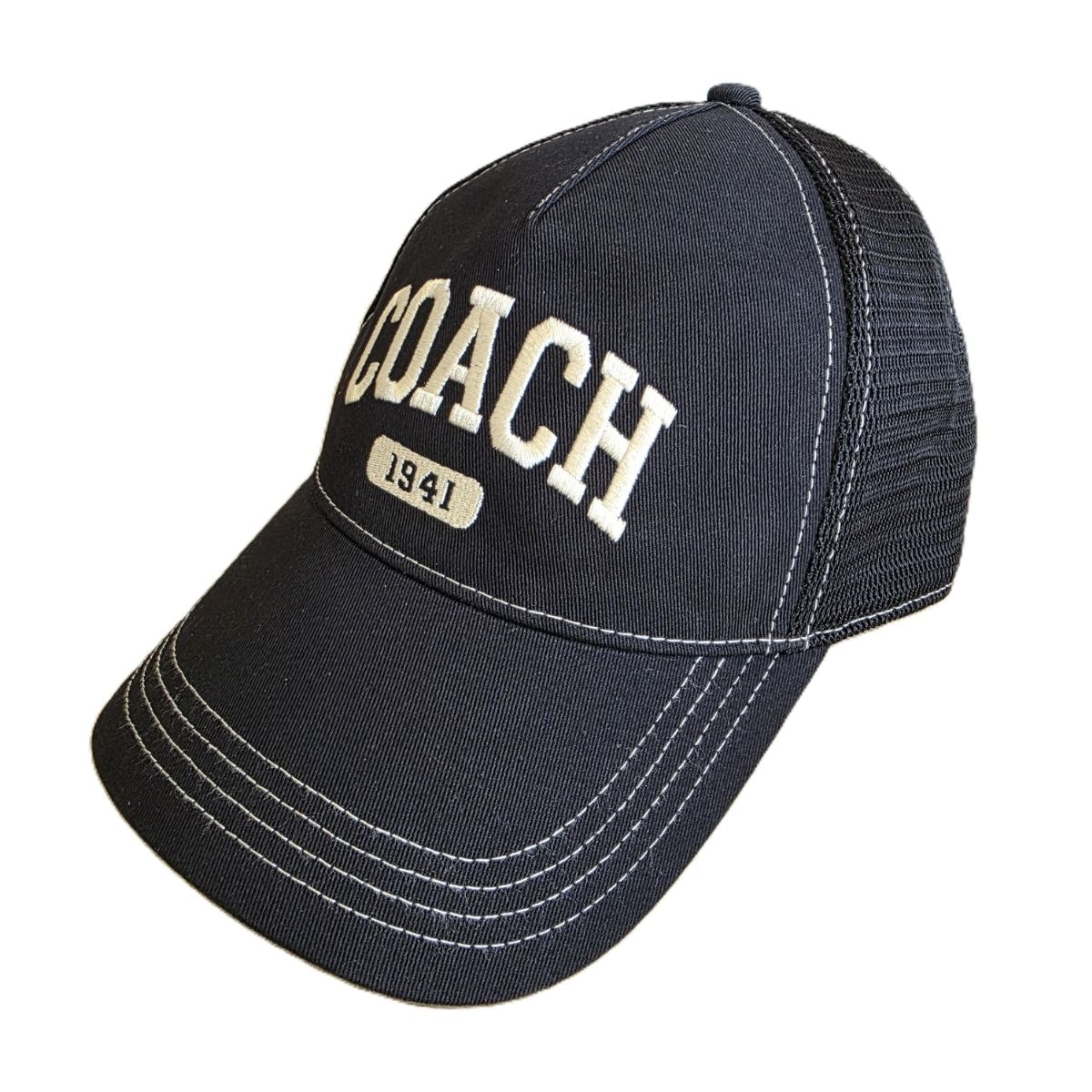 COACH コーチ 1941 ヴァーシティ トラッカー ハット キャップ CCN87 S コットン ブラック ユニセックス【中古】