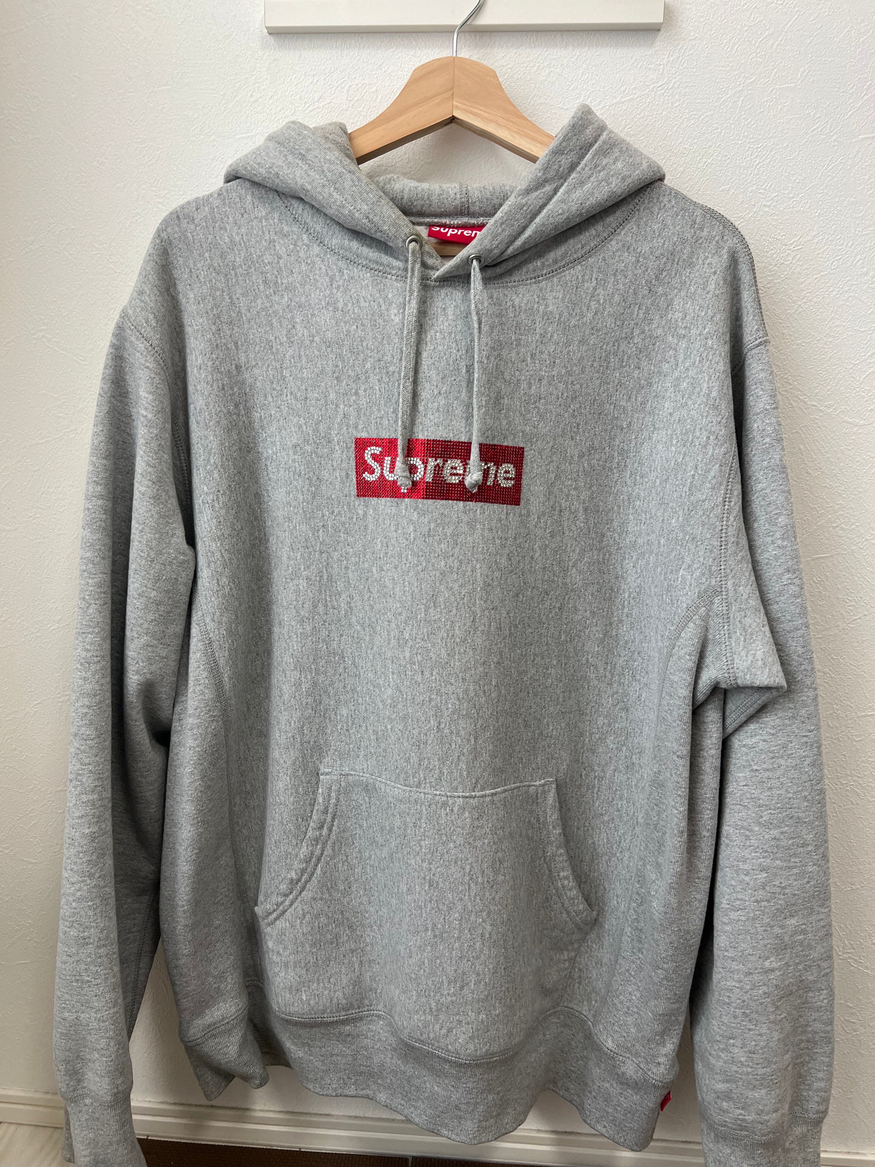 Supreme / Swarovski® Box Logo Hooded Sweeatshirt "Grey"
