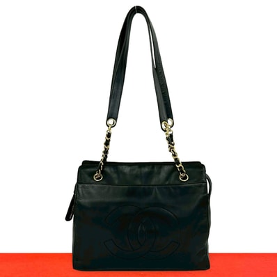 CHANEL シャネル ココマーク ラムスキン トートバッグ ブラック
37323