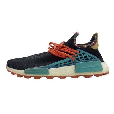 adidas アディダス スニーカー EE7582 × PHARRELL WILLIAMS ファレル ウィリアムス NMD HU インスピレーションパック ブラック スニーカー 27cm【中古】