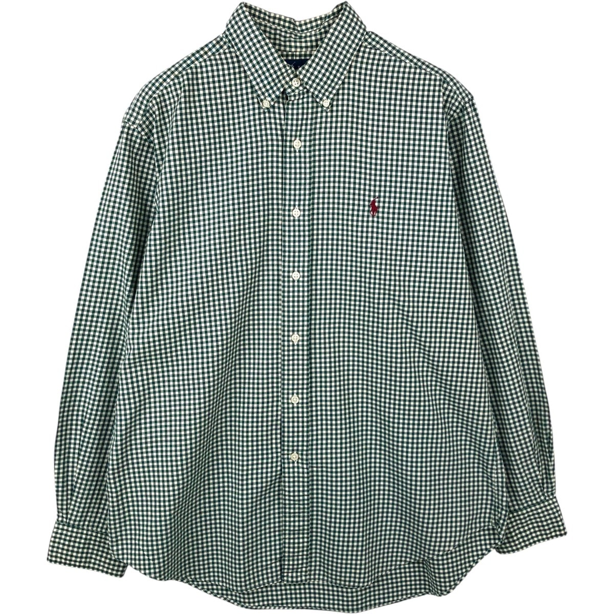 古着 ラルフローレン Ralph Lauren CLASSIC FIT クラシックフィット ギンガムチェック 長袖 ボタンダウンチェックシャツ L メンズL相当/eaa649954