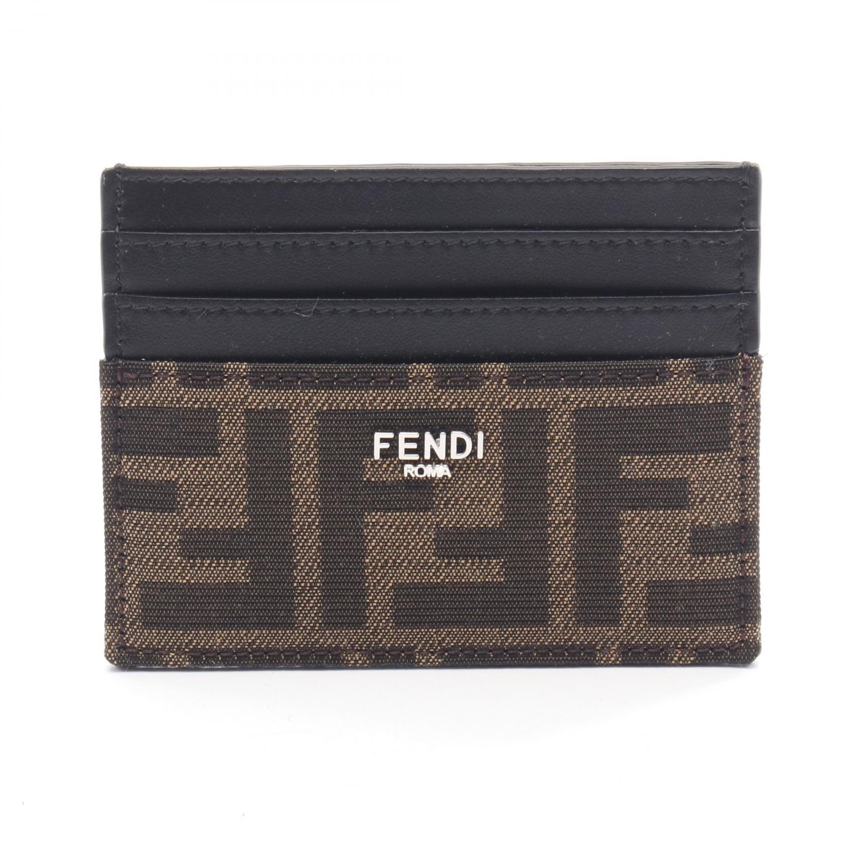 フェンディ FENDI ズッカ カードケース アクセサリー キャンバス レザー メンズ ブラウン系 / ブラック系 7M0164ALWKF0L3T 【新品】
