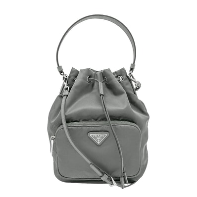 PRADA プラダ デュエット Re-Nylon 2WAY 巾着 ショルダーバッグ
ICチップ 1BH038 ナイロン グレー ユニセックス
【中古】