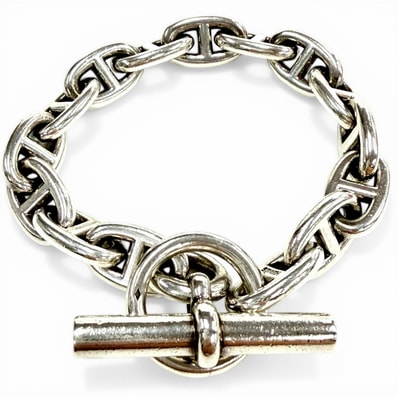 美品 エルメス ブレスレット シェーヌダンクルMM シルバー レディース