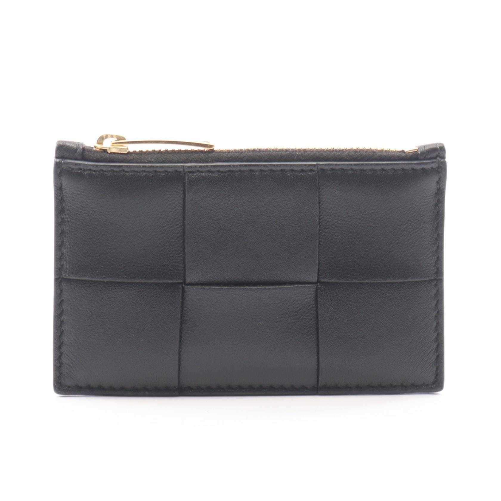 ボッテガヴェネタ BOTTEGA VENETA カセット カードケース コインケース 財布 レザー レディース ブラック系 765460VCQC48425 【中古】