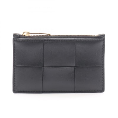 ボッテガヴェネタ BOTTEGA VENETA カセット カードケース コインケース 財布 レザー レディース ブラック系 765460VCQC48425 【中古】