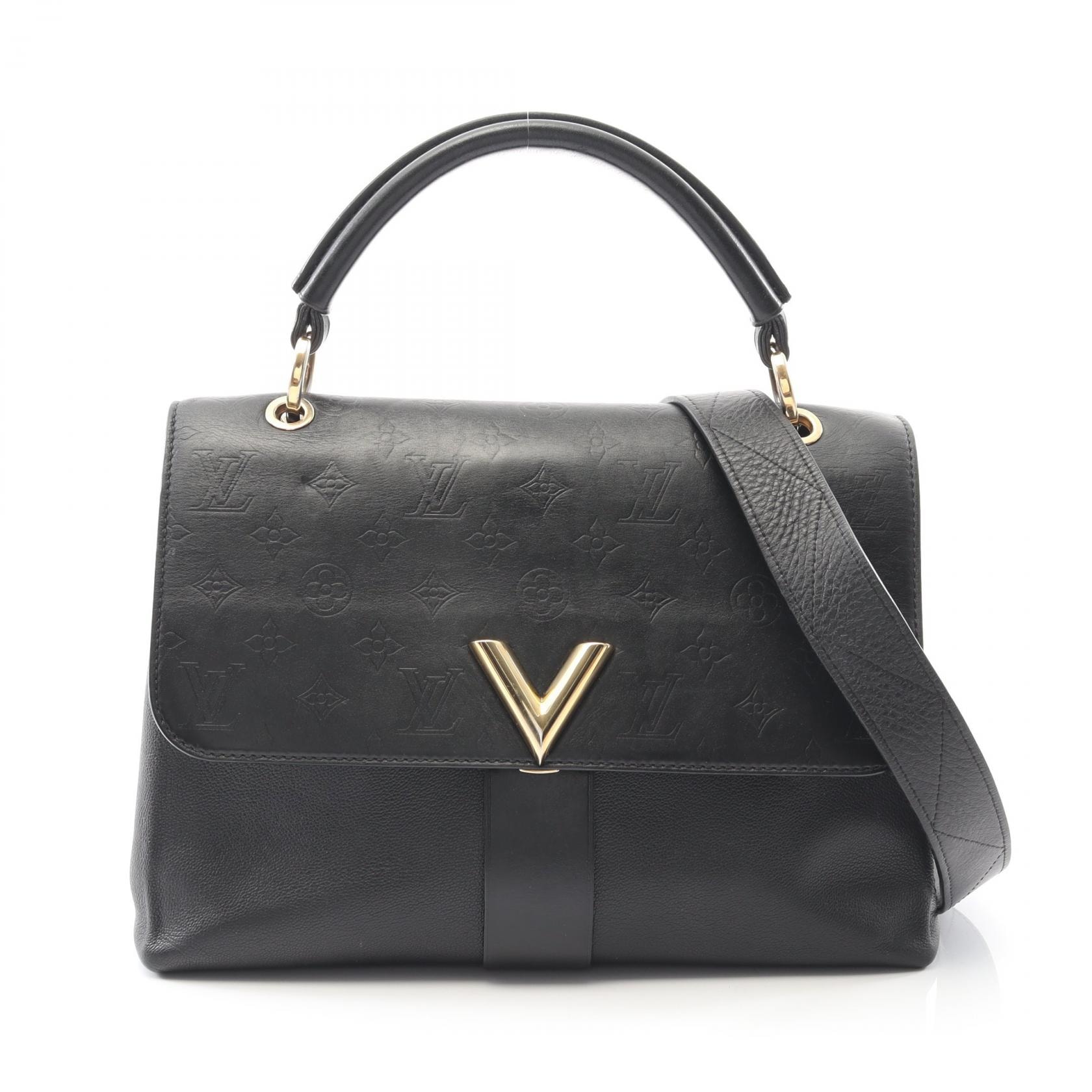 ルイ・ヴィトン LOUIS VUITTON ヴェリー ハンドバッグ バッグ レザー モノグラム・シャドウ ノワール レディース ブラック系 M51989 【中古】