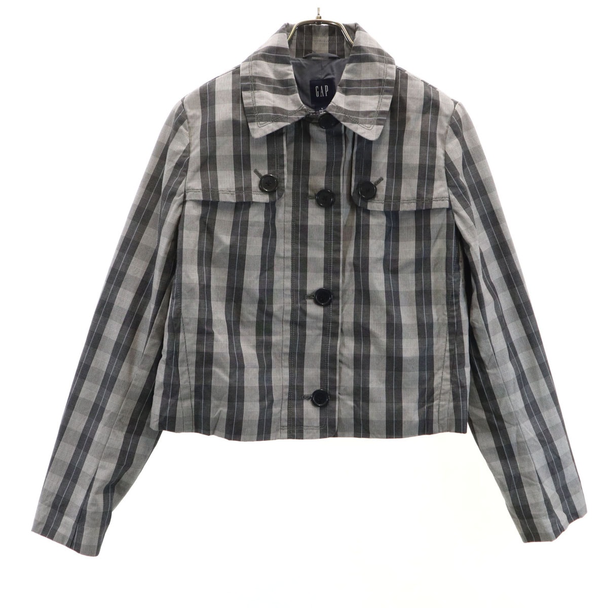GAP ギャップ チェック柄 ジャケット L グレー