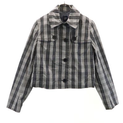 GAP ギャップ チェック柄 ジャケット L グレー
