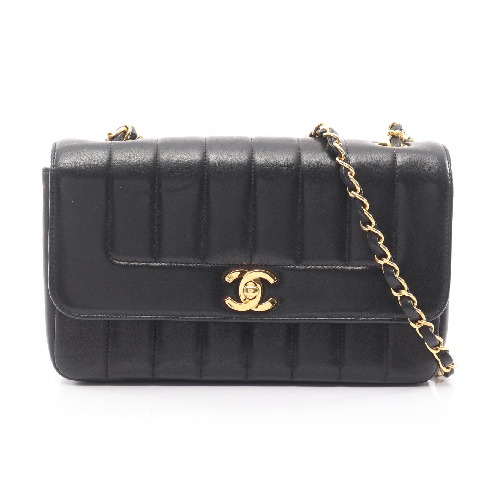 シャネル CHANEL マドモアゼル ショルダーバッグ バッグ ラムスキン(羊革) レディース ブラック系 【中古】