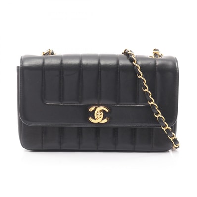 シャネル CHANEL マドモアゼル ショルダーバッグ バッグ ラムスキン(羊革) レディース ブラック系 【中古】