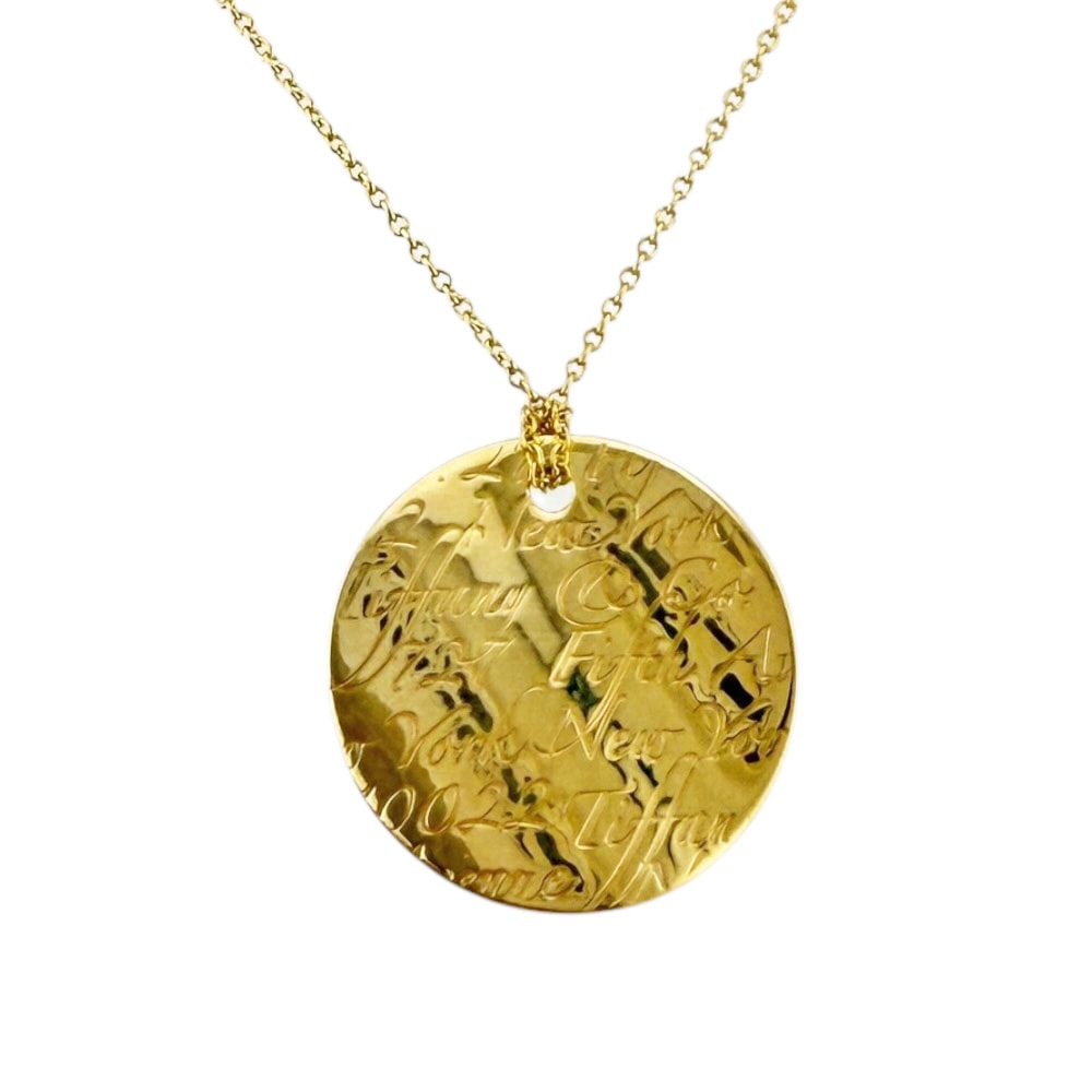 ティファニー ノーツラウンド ネックレス 18金 K18イエローゴールド レディース TIFFANY&Co.  中古