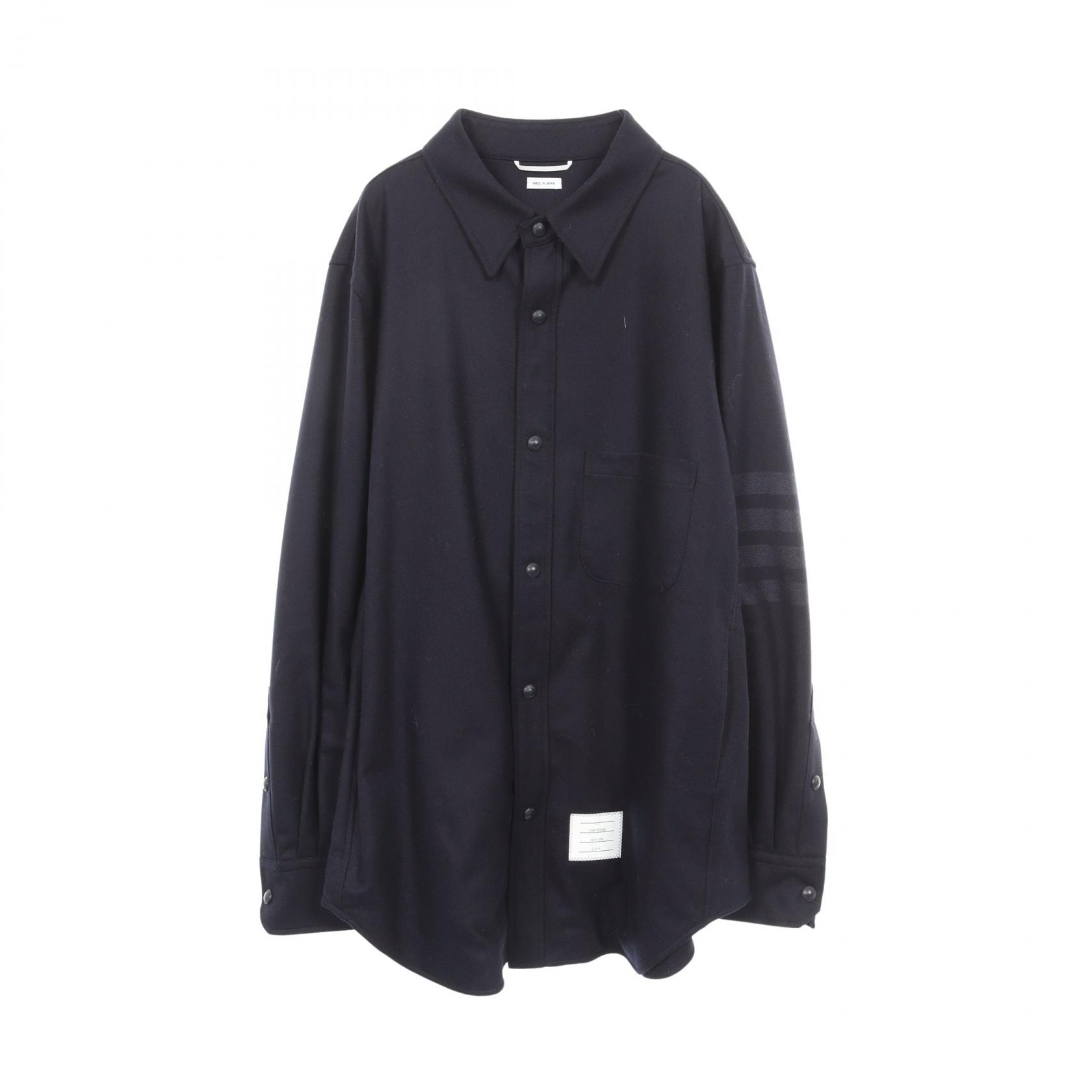 トムブラウン THOM BROWNE シャツ ブルゾン 衣料品 アウター ウール メンズ ネイビー系 【中古】