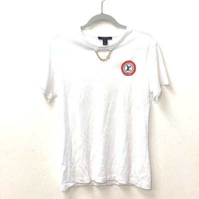 ルイヴィトン LOUIS VUITTON レインボーパッチ ワッペン アパレル トップス 半袖Tシャツ コットン ホワイト