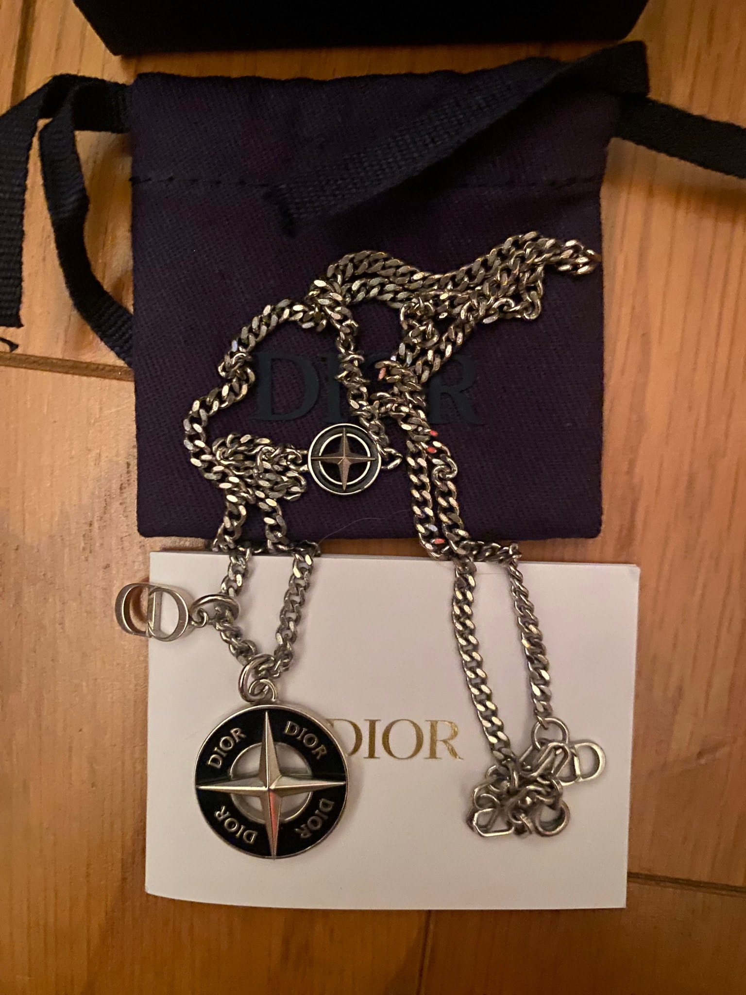 Dior x Stone Island Necklace Brass and Resin "Black"