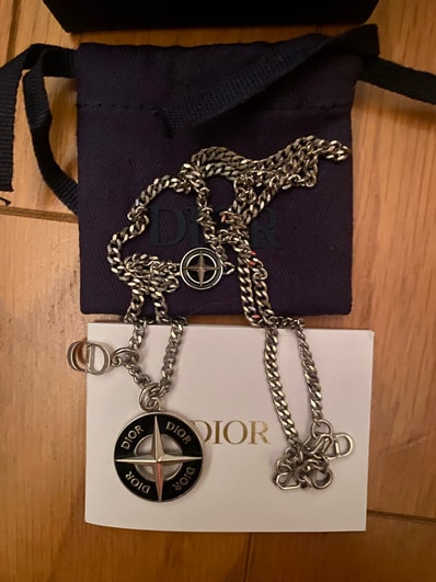 Dior x Stone Island Necklace Brass and Resin "Black"