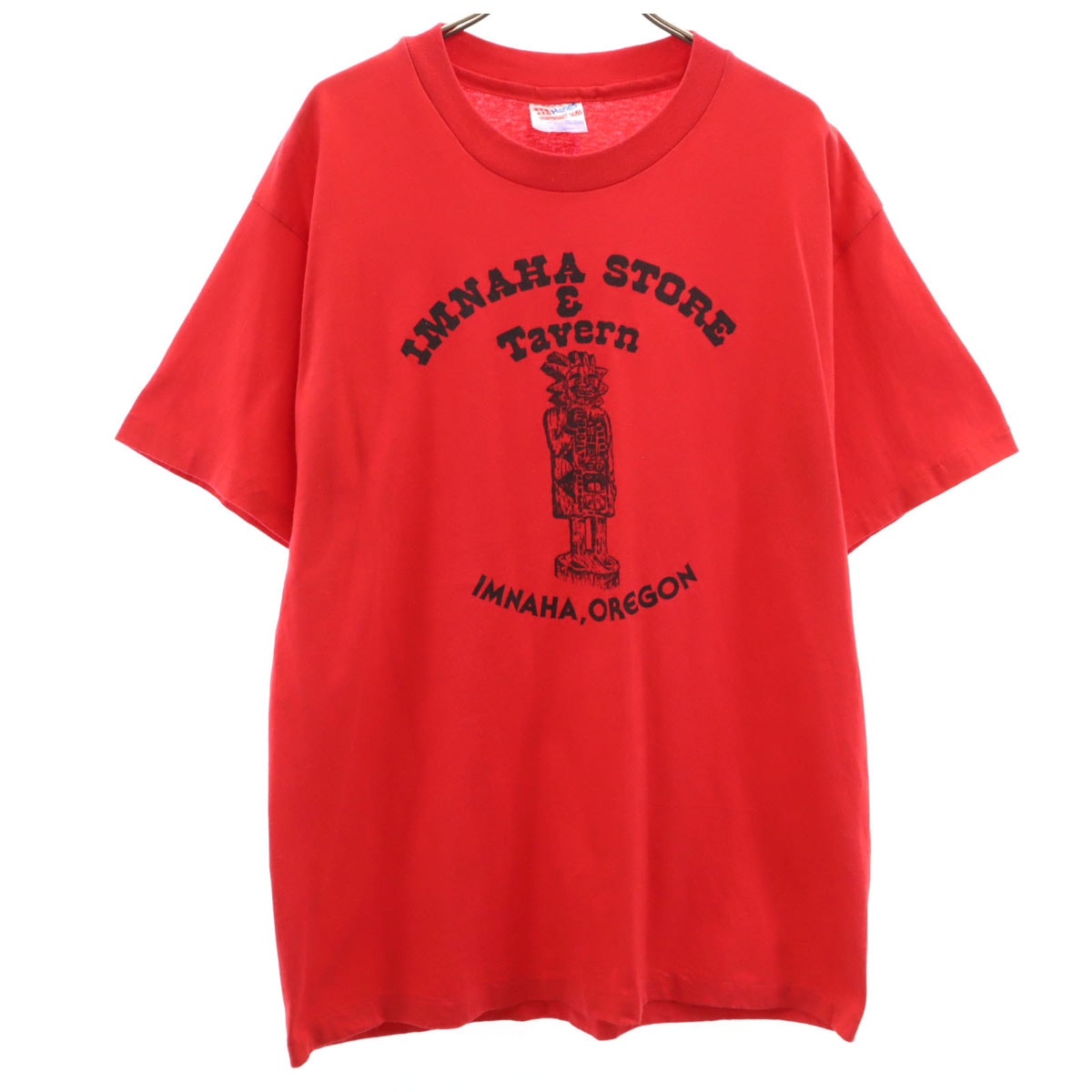 Hanes ヘインズ 90s USA製 オールド イムナハ オレゴン 半袖 Tシャツ L レッド シングルステッチ