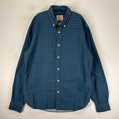古着 ブルックスブラザーズ Brooks Brothers 長袖シャツ ボタンダウン S ブルー系 総柄 メンズ