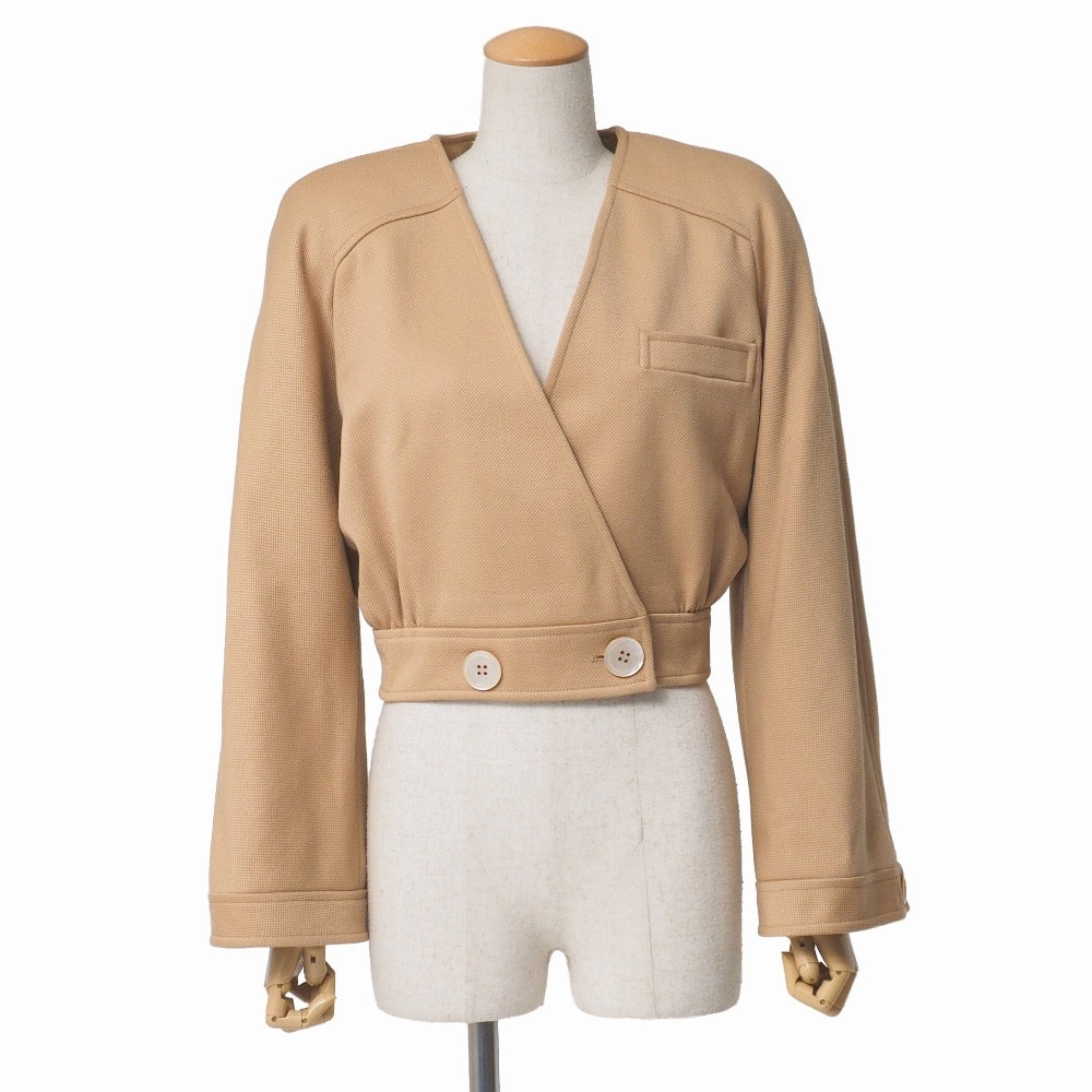 Valentino Garavani ヴァレンティノ・ガラヴァーニ ヴィンテージ ノーカラージャケット サイズ4 イタリア製 ブランド古着【中古】20260107/RA7134