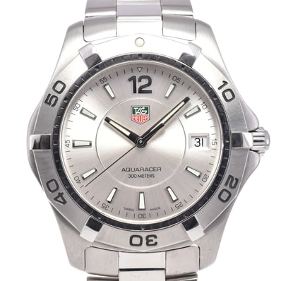 タグホイヤー TAG HEUER WAF1112 アクアレーサー 300m デイト シルバー クォーツ メンズ 良品 腕時計 G#146696