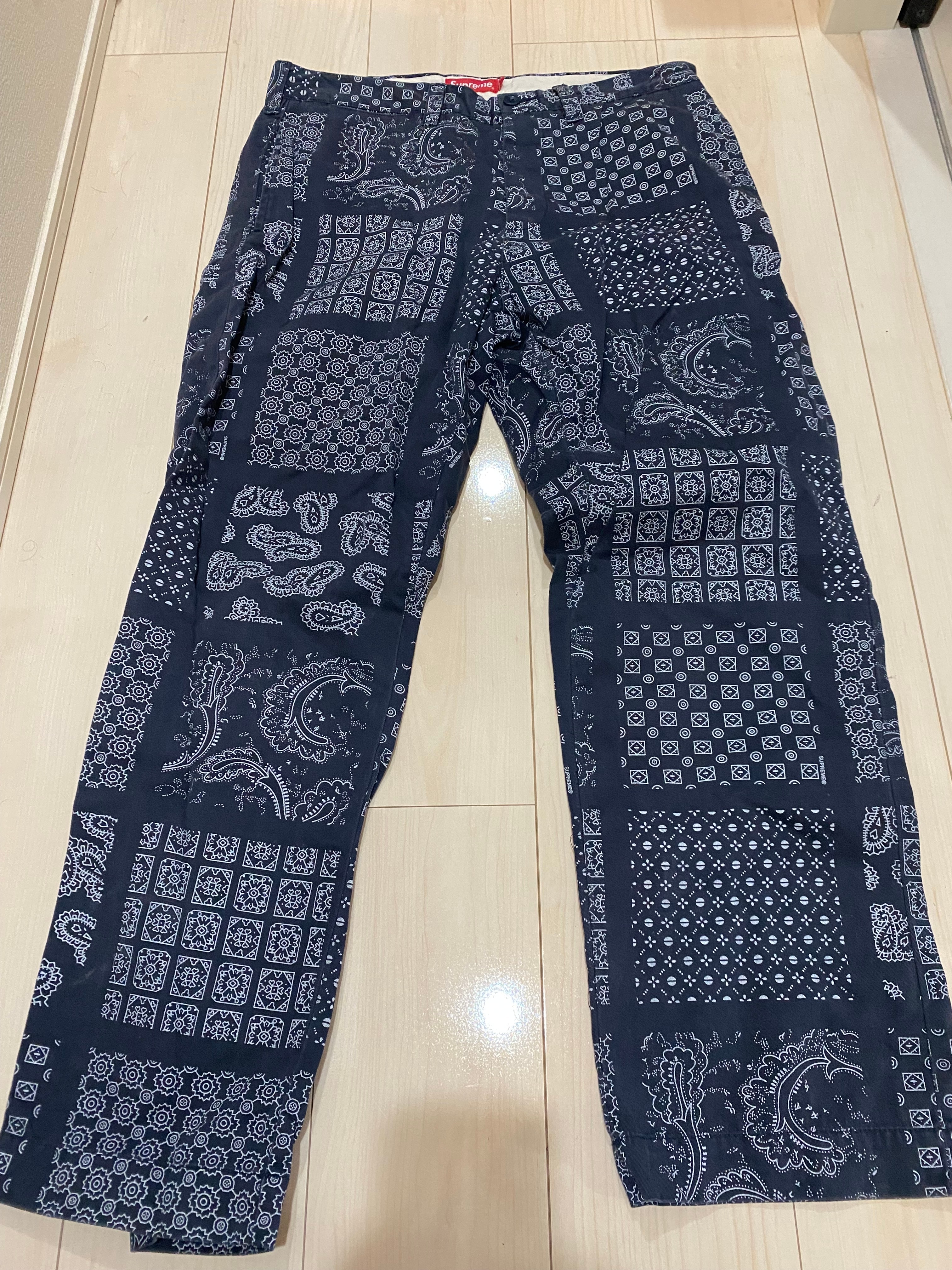 Supreme Paisley Grid Chino Pant "Navy"