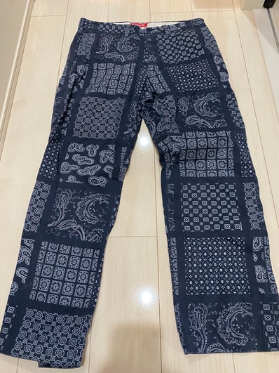 Supreme Paisley Grid Chino Pant "Navy"