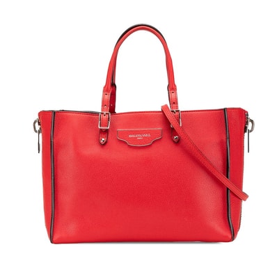 バレンシアガ ザ ペーパー ミニ トートバッグ ショルダーバッグ 2WAY 399531 レッド レザー レディース BALENCIAGA 【中古】