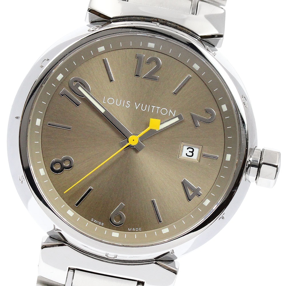 ルイ・ヴィトン タンブール デイト Q1112 クォーツ メンズ 【中古】