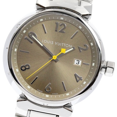 ルイ・ヴィトン タンブール デイト Q1112 クォーツ メンズ 【中古】