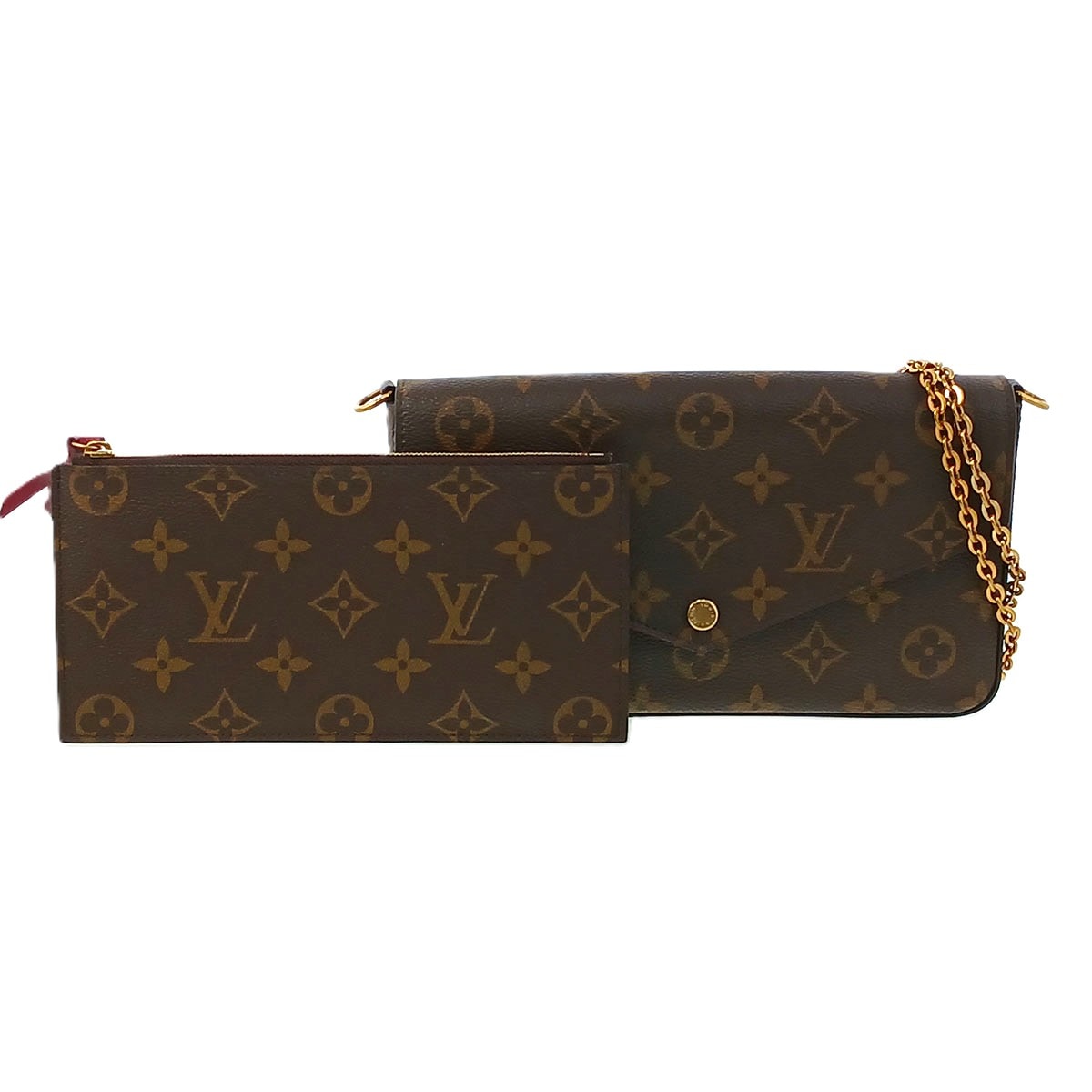 LOUIS VUITTON ルイ・ヴィトン ポシェット フェリシー ウォレットチェーン M61276 モノグラム ブラウン  レディース【中古】