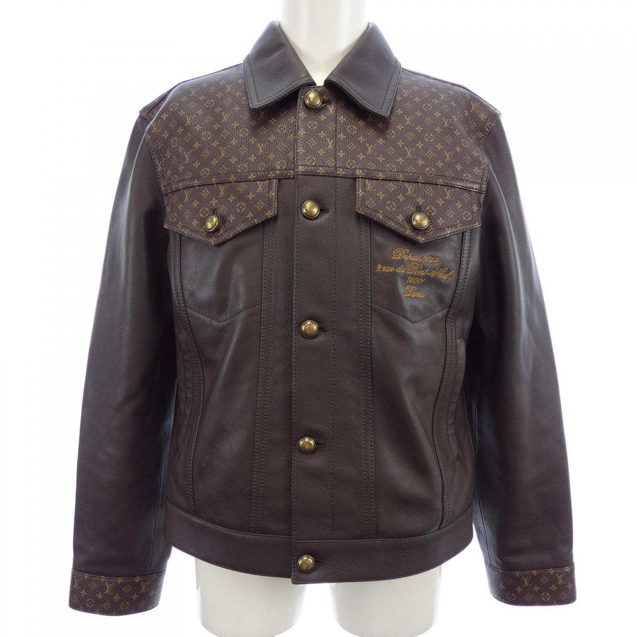 ルイヴィトン LOUIS VUITTON エンベリッシュドレザートラッカージャケット HSL85EBQV レザージャケット