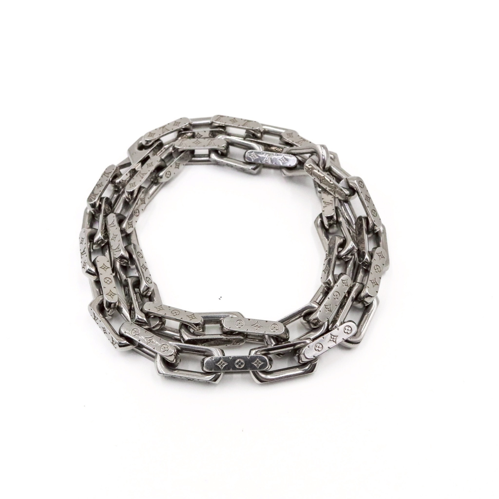 Louis Vuitton Monogram Chain Necklace "Silver"