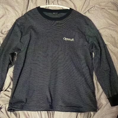 Optstuff Drawstring Border Long Sleeve T-Shirt "Navy"
