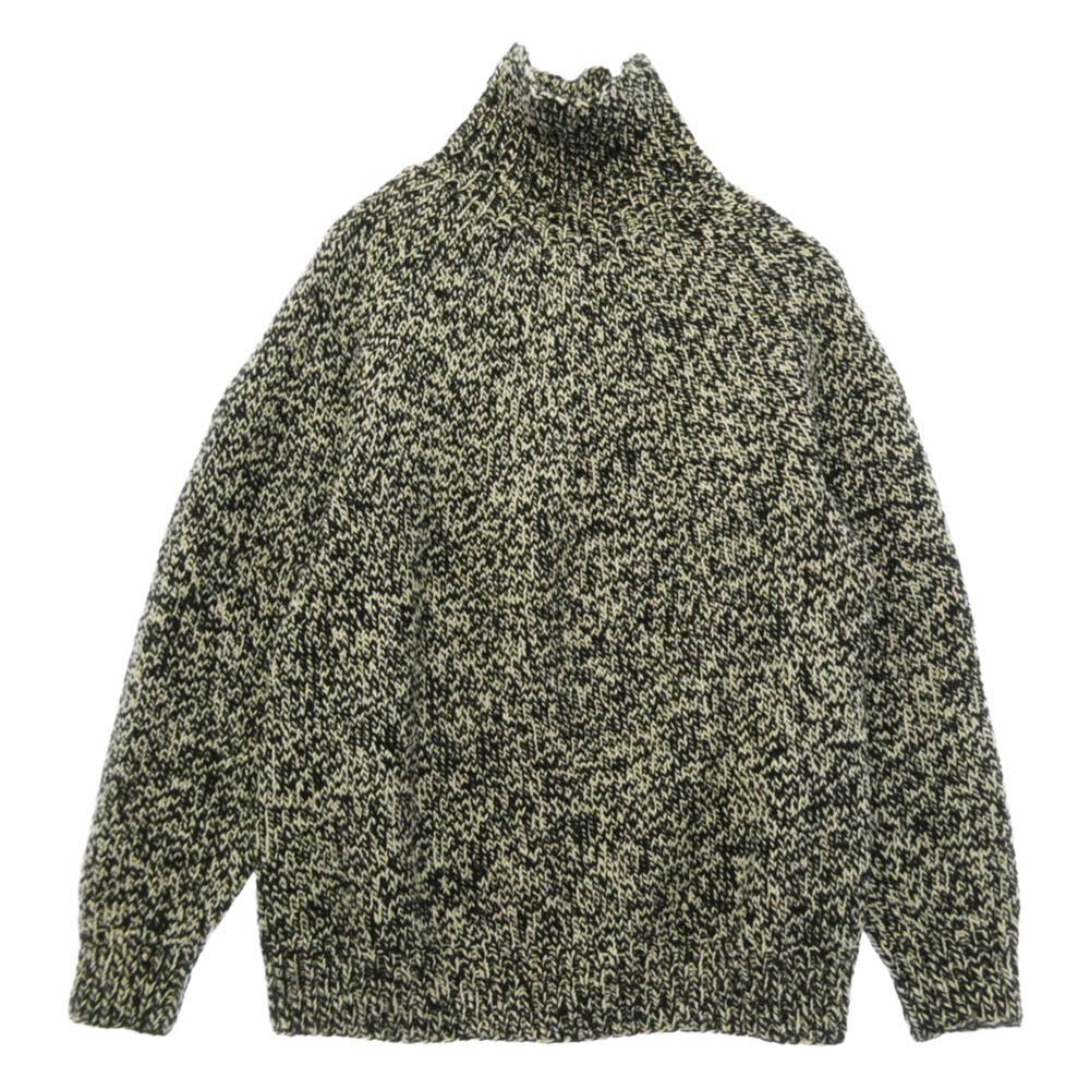 COMOLI コモリ 21AW U03-06009 カシミヤ和紙 タートルネック ニット ブラック系【中古】