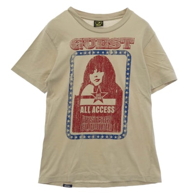HYSTERIC GLAMOUR ヒステリックグラマー 5CT-0361 THEE HYSTERIC XXX GUEST GIRL ゲストガールプリント クルーネック 半袖 Tシャツ ベージュ系 S【中古】