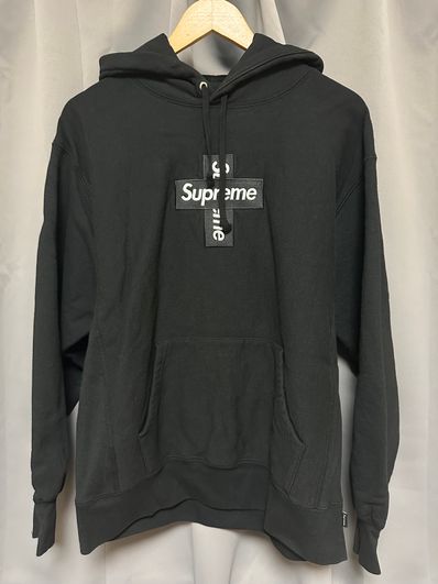 Supreme Cross Box Logo Hooded Sweatshirt "Black"