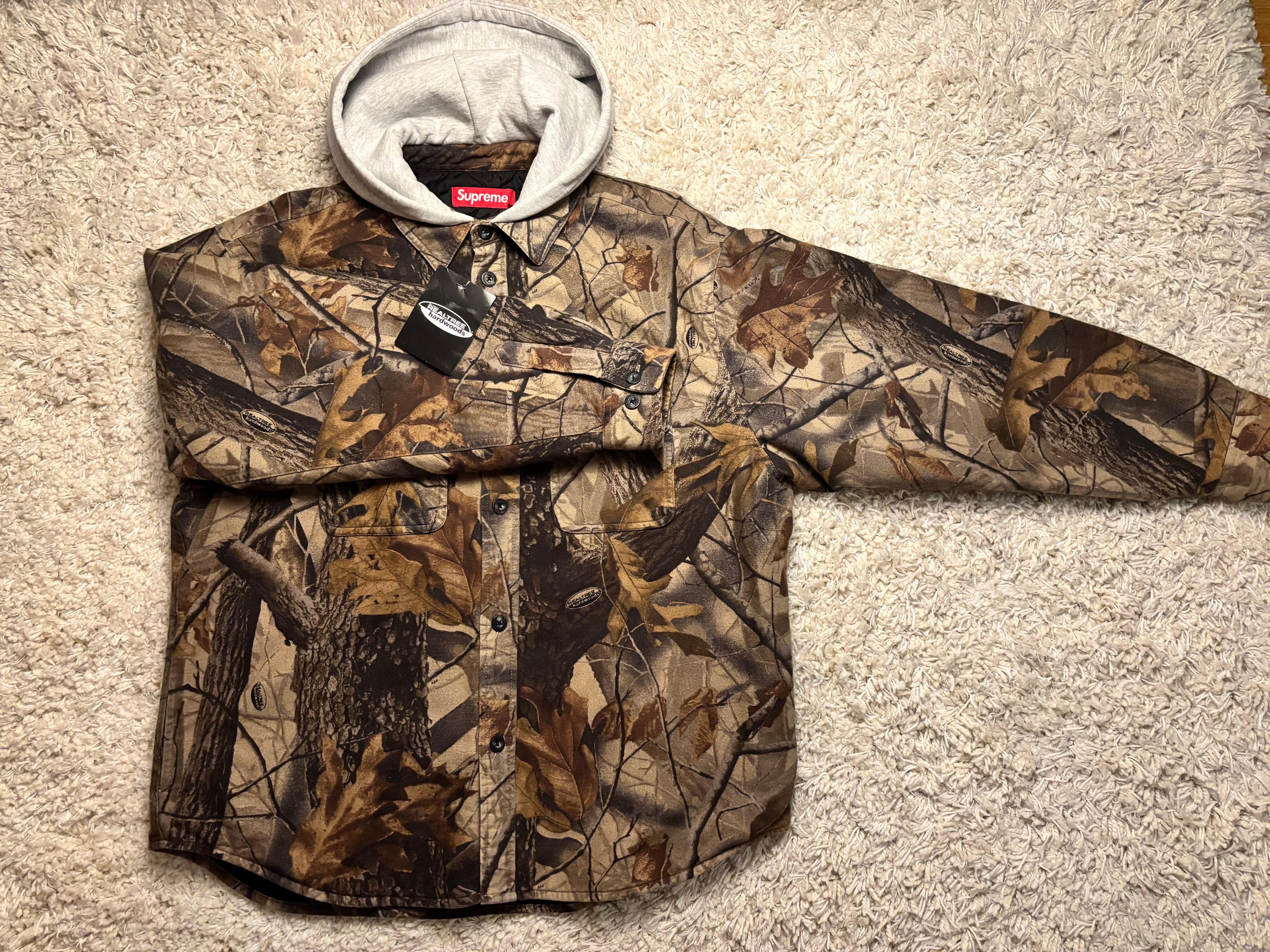 Supreme Quilted Lined Hooded Flannel Shirt "Fallen Leaves"