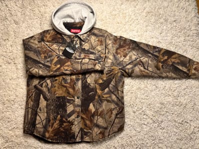 Supreme Quilted Lined Hooded Flannel Shirt "Fallen Leaves"