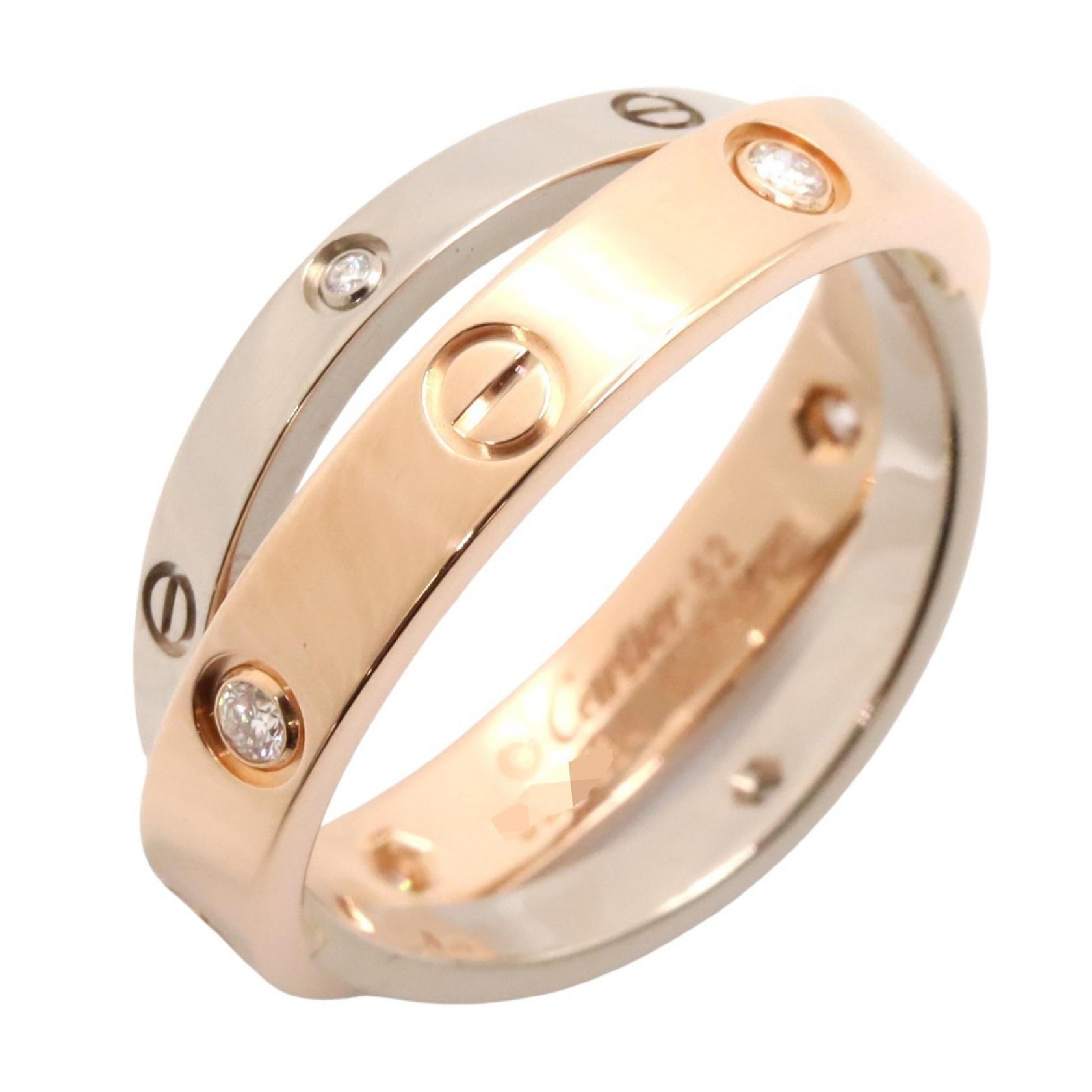 カルティエ CARTIER ビーラブ 4PD リング リング・指輪 ジュエリー K18PG(ピンクゴールド) K18WG(ホワイトゴールド) ダイヤモンド レディース ゴールド系 / シルバー系 / クリア系 【中古】