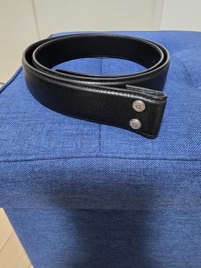 Chrome Hearts Plain Leather 1.5 Belt Horseshoe Rivet "Black"