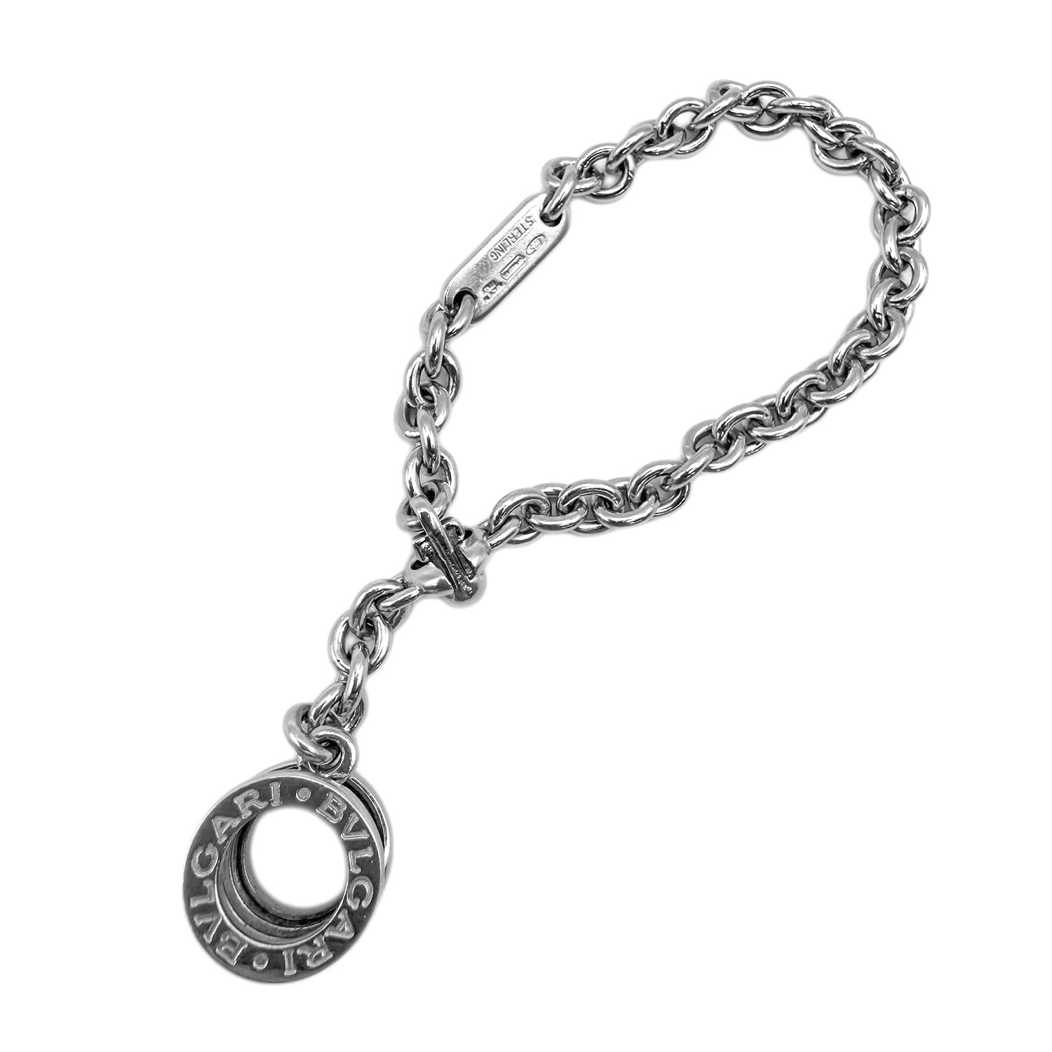 BVLGARI ブルガリ バッグチャーム Bzero1 ビーゼロワン キーホルダー SV925 シルバー ユニセックス 【中古】