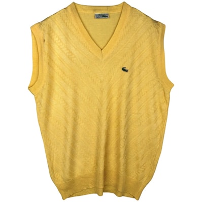 古着 80年代 ラコステ LACOSTE CHEMISE フレンチラコステ Vネック コットンニットベスト フランス製 メンズXL相当 ヴィンテージ/eaa620727