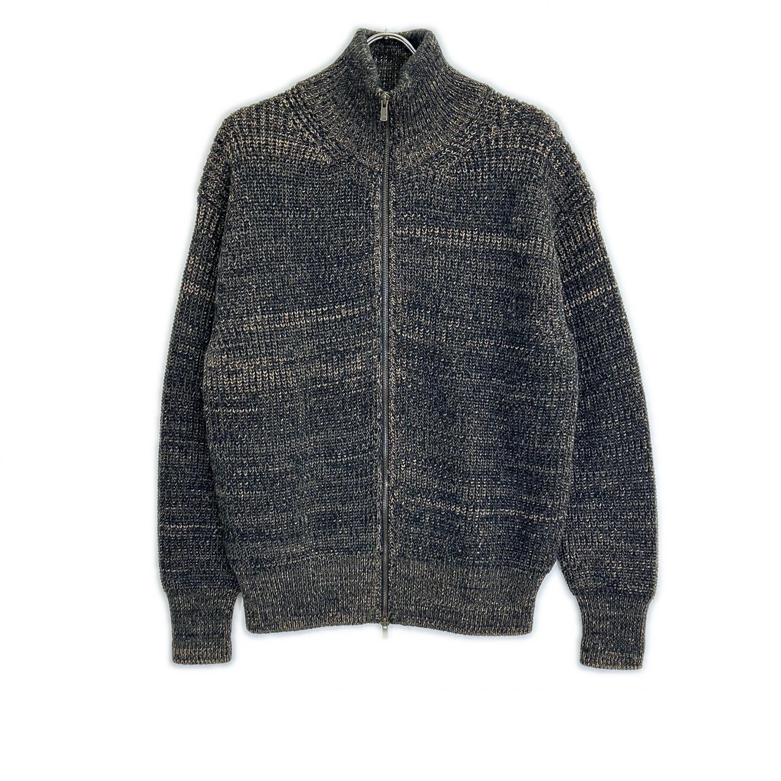 バトナー 25年製 ブラウン系 ボトルネック ジップアップ ニット 2