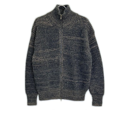 バトナー 25年製 ブラウン系 ボトルネック ジップアップ ニット 2