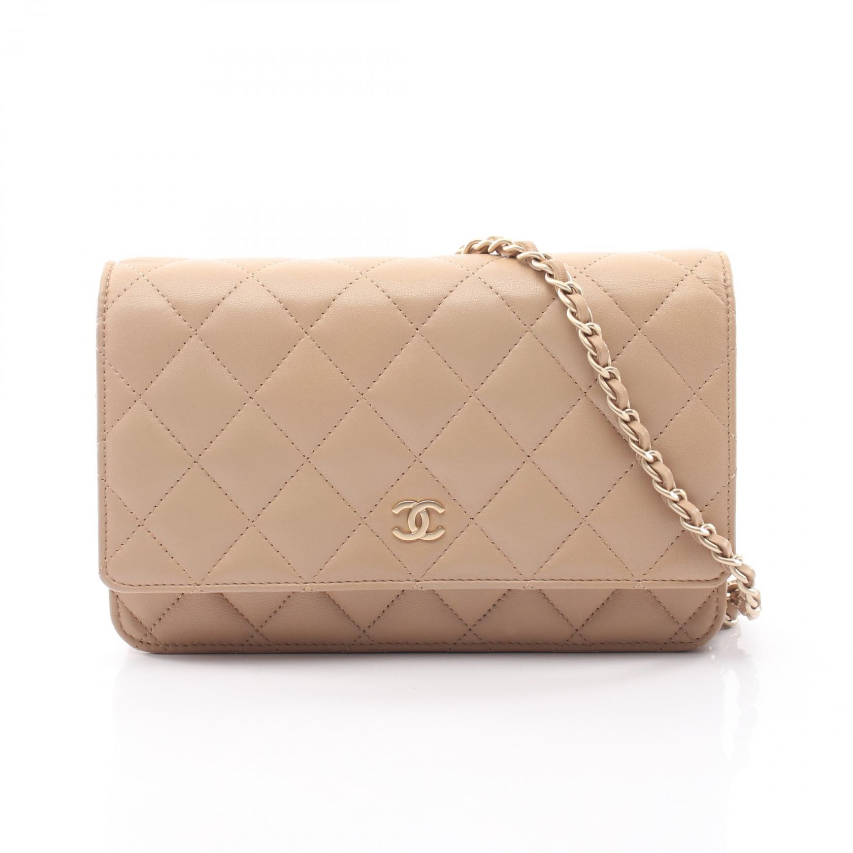 シャネル CHANEL マトラッセ ショルダーバッグ バッグ ラムスキン(羊革) レディース ベージュ系 【中古】