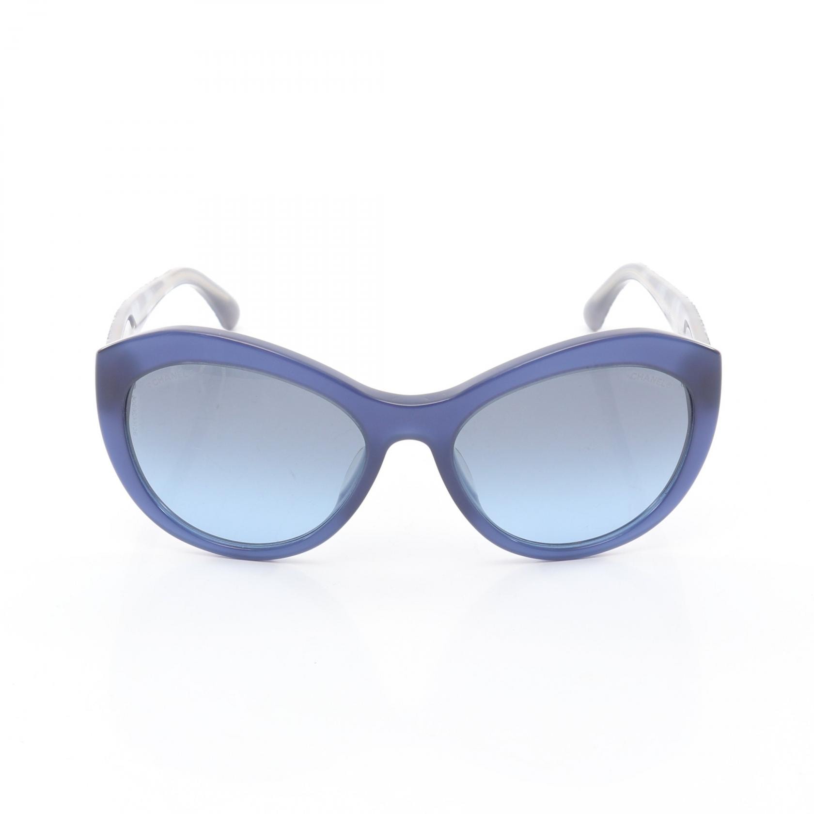 シャネル CHANEL ココマーク サングラス 衣料品 プラスチック レディース ネイビー系 5294-A 56□18 【中古】